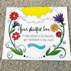 Psalm 36:5 Art Print Your Steadfast Love O Lord Bible Scripture Wall Decor ESV